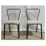 Black Metal Wire-Back Dinette Chairs