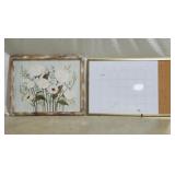 Floral Art Piece and Dry Erase Calendar