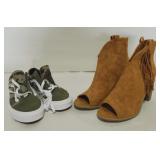 Vans Camo Sneakers and Tan Ankle Booties