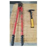 Bolt Cutter & DeWalt Framing Hammer