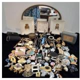 Vintage Pins, Pendants, Mirrored Tray & More