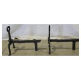 Pair of Antique Wrought Iron Firedogs