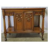 Vintage Tancher Oak Wood Bar Cart
