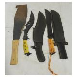 Assorted Fixed-blade Knives/Machetes