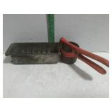 Vintage Ice Cube Tray & Masher