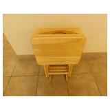 Set Of 4 Wooden TV Trays With Stand Set Of 4 Wooden TV Trays With Stand