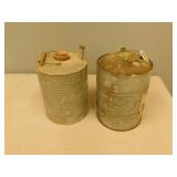 2 Antique Metal Fuel Oil Cans - 12 ' Tall 2 Antique Metal Fuel Oil Cans - 12 ' Tall