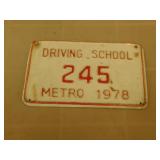 Driving School 245 motorcycle licence plate Driving School 245 motorcycle licence plate