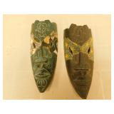 2 wooden tribal masks - 12' long 2 wooden tribal masks - 12' long