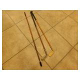 Antique wooden shaft gold putters Antique wooden shaft gold putters