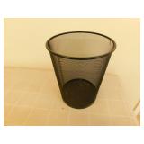 Black metal garbage can Black metal garbage can