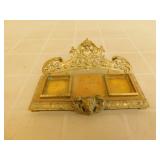 Antique Bronze Inkwell Decorated With Lion Antique Bronze Inkwell Decorated With Lion
