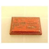 Antique The Fulton No 0 Self Inking Stamp Pad Tin Antique The Fulton No 0 Self Inking Stamp Pad Tin