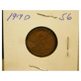 1919D US Wheat One Cent Coin