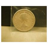 1955 Canadian Silver 25 Cent Coin