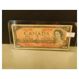 1954 Canadian 2 Dollar Banknote