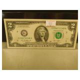 Uncirculated US 2 Dollar Banknote