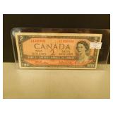 1954 Canadian 2 Dollar Banknote