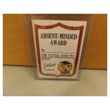 Absent Minded Award #15 Punch Out Card