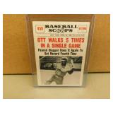 1961 Nucard Scoops Mel Ott #458 Baseball Card