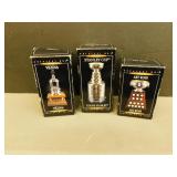 3 Miniature Greatest NHL Trophies