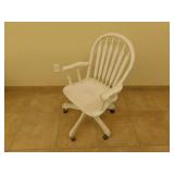 Wooden rolling office chair
