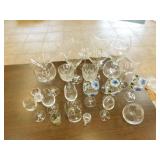 Wine glasses various sizes