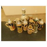 Collectable beer steins various sizes