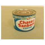 Antique Chase & Sanborn Coffee Tin - 3.5' Tall