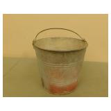 Antique galvanized metal bucket  11 in tall