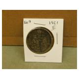 1961 Canadian Silver 50 cent coin