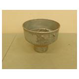 Antique tin milk strainer  10 in tall