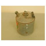 Antique galvanized metal gasoline can  10 in tall