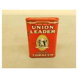 Antique Union Leader Tobacco Tin - 4.5' Tall