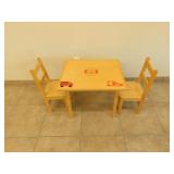 Cildrens wooden play table and chairs