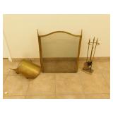 Antique Fireplace screen tools & Log Holder