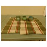 3-Hand Thrown Pottery Mugs/ 5- Placematts New