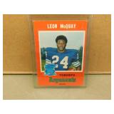 1971 OPC Leon McQuay #15 CFL Football Card