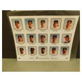 1992 Minesotta Twins Team Photo Sheet