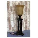 26.5" TALL BROWN BASE TABLE LAMP WITH OPAQUE