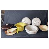 (8 PCS) 3 CASSEROLE DISHES- 2 WITH LIDS,