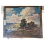 ANTIQUE LANDSCAPE OIL ON CANVAS PAINTING,