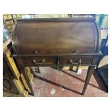 VINTAGE MINI ROLL TOP DESK WITH 2 DRAWERS,