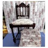 VINTAGE SIDE CHAIR WITH TURNED SPINDLES &