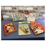 BOX LOT: 6 VINTAGE COLORING BOOKS, 6 FOLDABLE