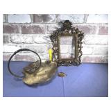 (2 PCS) BRASS DECOR: VERY ORNATE PICTURE FRAME,