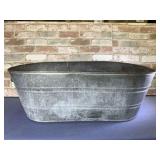 VINTAGE GALVANIZED WASH TUB; 30.5" X 16" X 10"