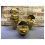SET OF 3 ART DECO STYLE BRASS OVERSIZED PERFUME