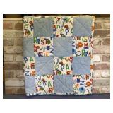 FLANNEL BABY QUILT; 44" X 44"