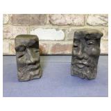 "RUBENESQUE FACE" SCULPTURE BOOKENDS